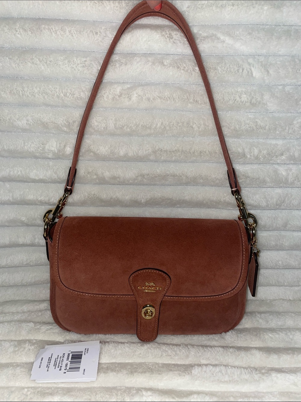 NWT Coach Suede Hadley in Clay with Brass hardware